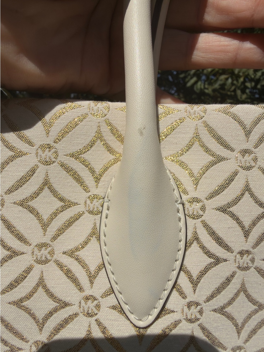 Michael Kors Cream and Gold Logo Tote with Branded Strap - Picture 6 of 7